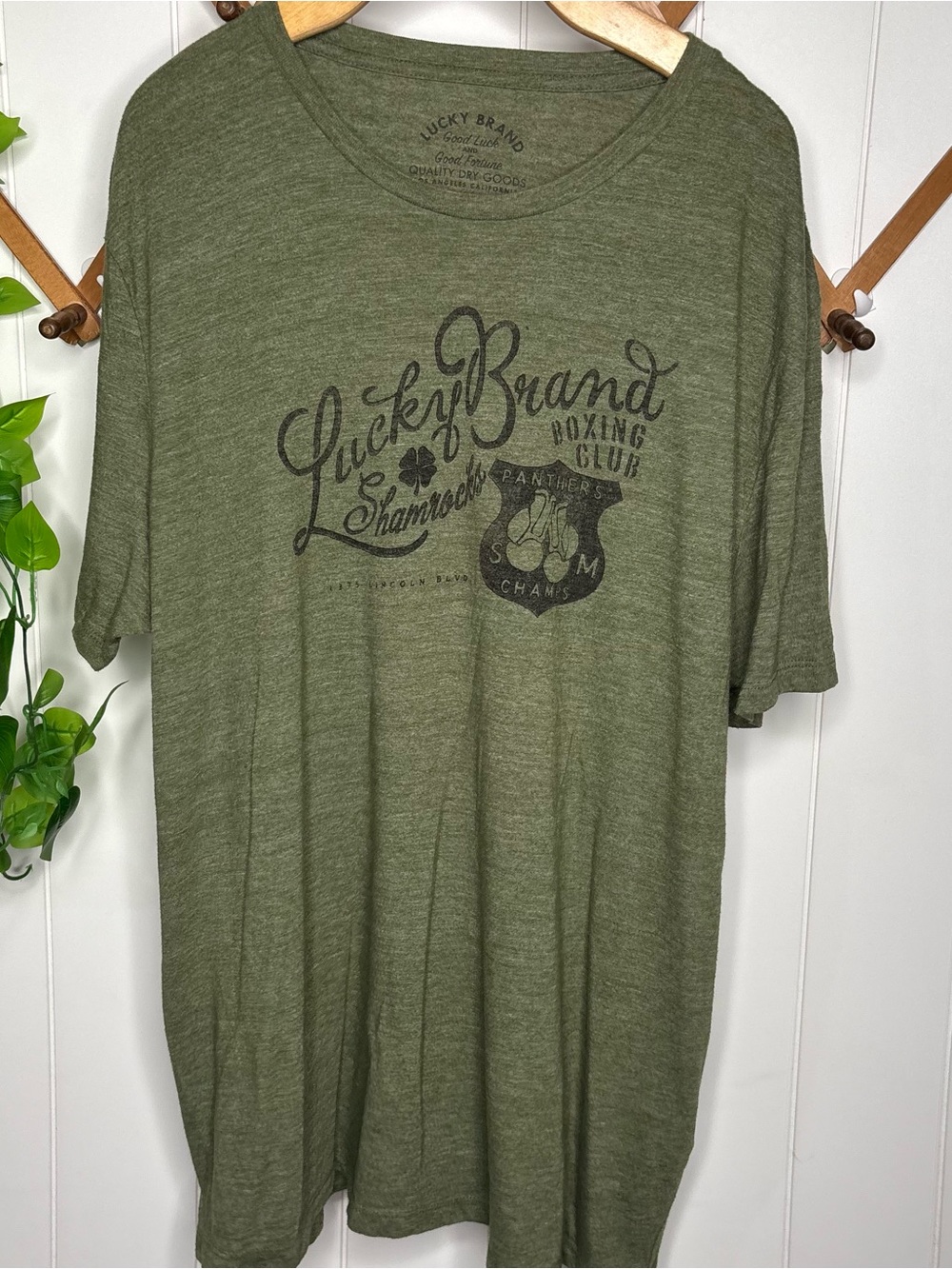 Lucky Brand Olive Green Graphic Short-Sleeve Tee